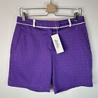 Lady Hagen Golf Casablanca Shorts Deep Lavender Purple Dots Womens 6