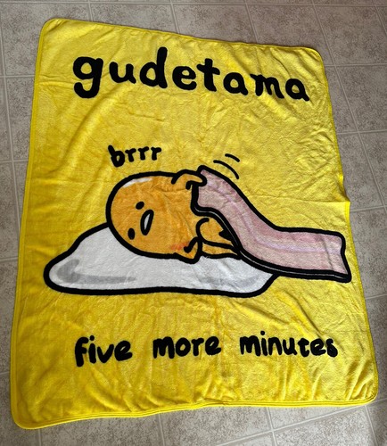 Gudetama Lot Of 3. 2 Soft Blankets Throws And Plush With Bacon Blanket 50x60. - Picture 3 of 13