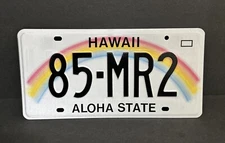 Hawaii Vanity License Plate — 85-MR2 (1985 TOYOTA MR2)