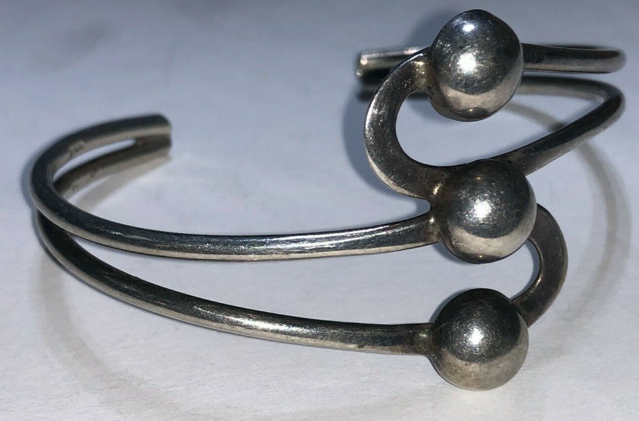 3 Circle Wrap Around Design Signed Adjustable Cuf… - image 2