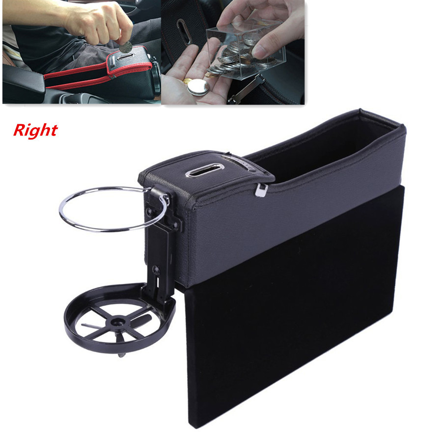 Universa Car Right Seat Storage Box Catcher Gap Filler Coin Collector Cup Holder