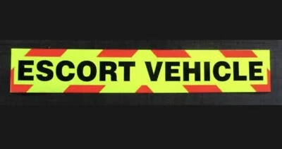 Escort Vehicle Fluorescent Magnetic Warning Sign - Image 1 of 2