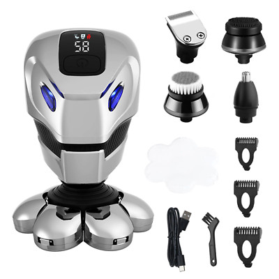7D Cordless Shaver Hair Trimmer Men s 5-In-1 Electric Head Shaver Razor Men Wet
