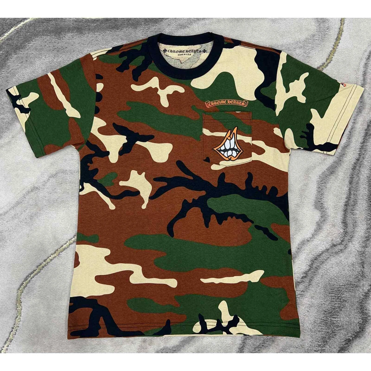 Chrome Hearts Matty Boy Caution Camo Camouflage Green T-shirt Shirt Tee Small S