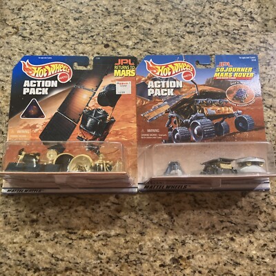 (2) Hot Wheels JPL Returns To Mars & JPL Sojourner Mars Rover Action Pack Sets