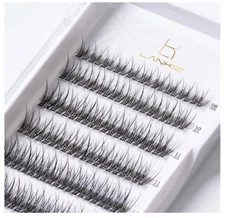 Lankiz Individual Lashes Natural Cluster C Curl 0.1mm Mix Faux Mink DIY 160pcs