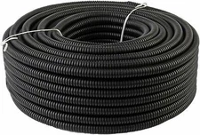 XP Audio 50' Feet 1/4" Black Split Loom Wire Flexible Tubing Wire Cover for