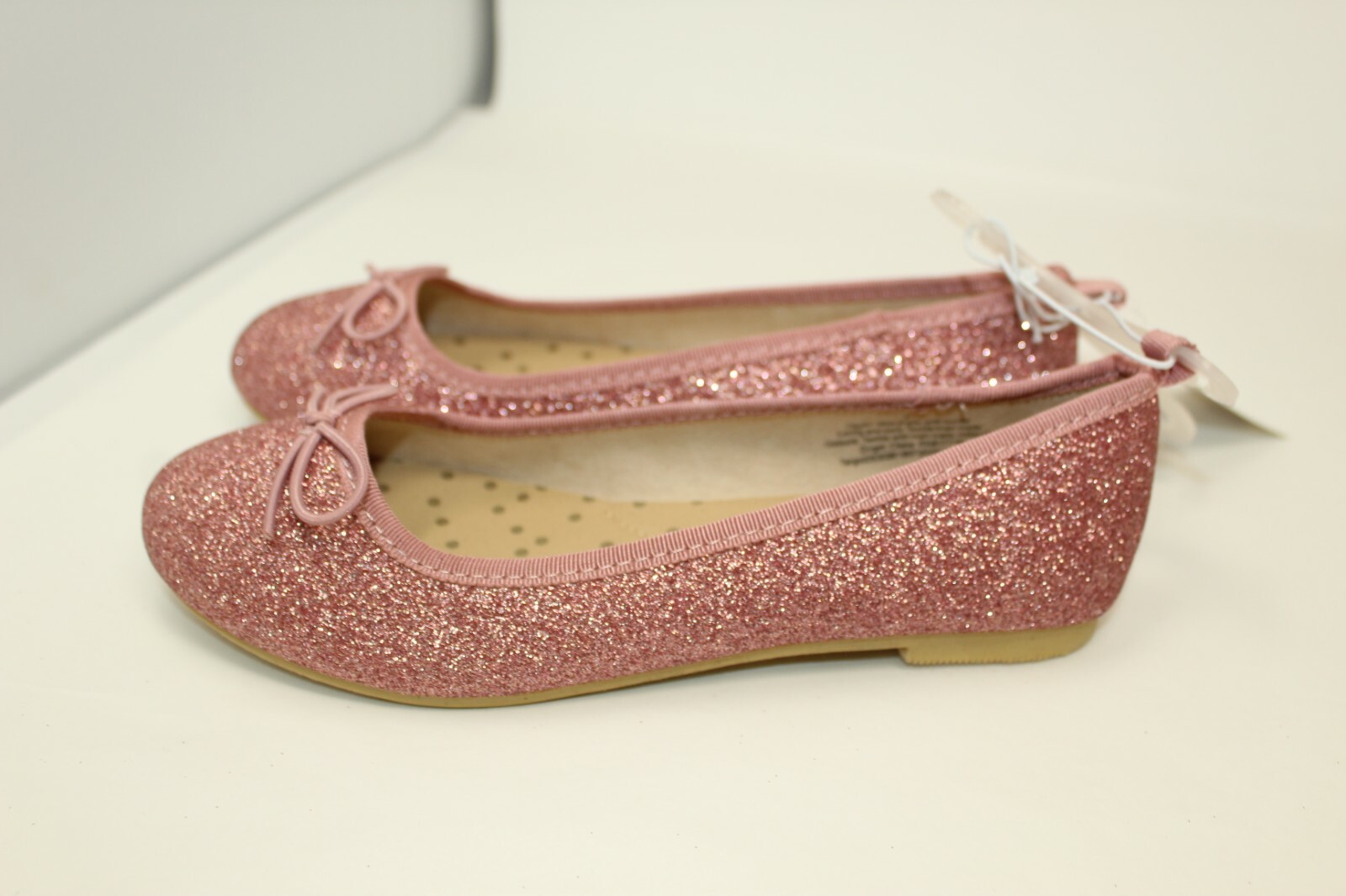 NWT Cat & Jack Girls Shoes Sparkling Pink Glitter Slip on Ballet Flats