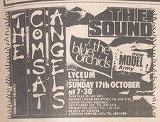 COMSAT ANGELS - GIG ADVERT - LYCEUM - 17/10/82 - THE SOUND - NEW MODEL ARMY