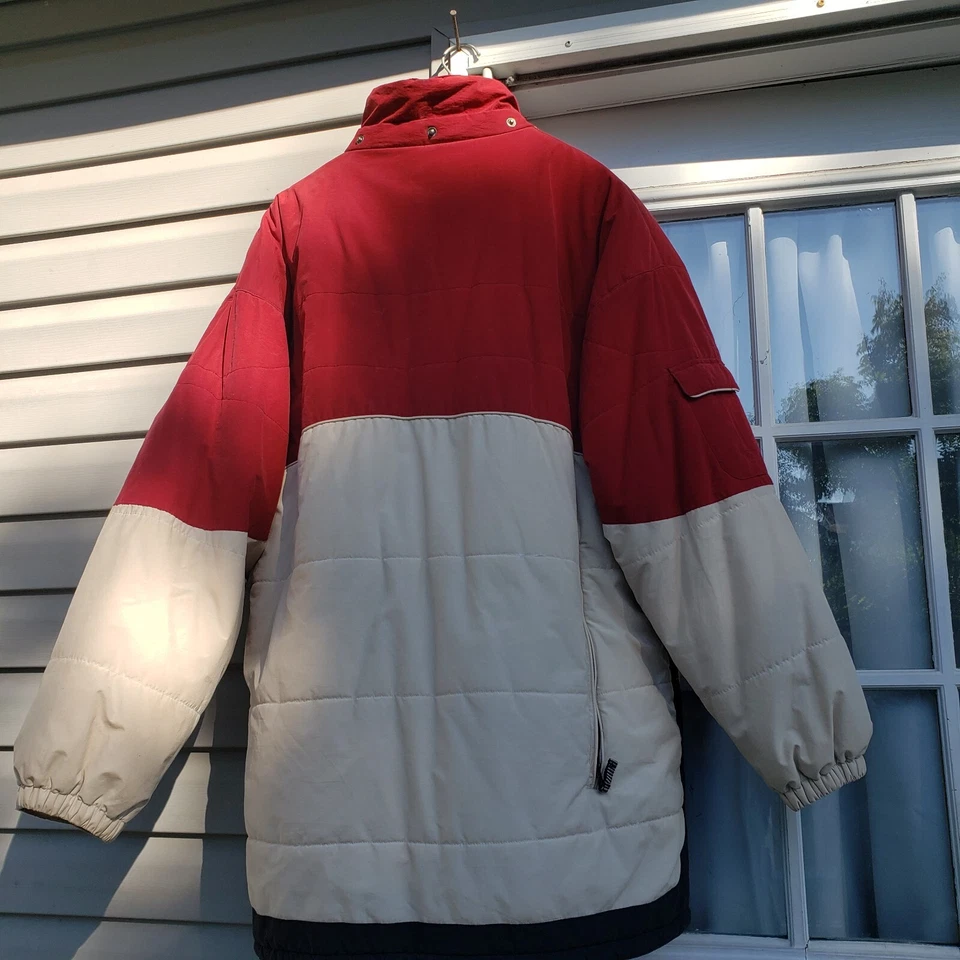 Rue 21 парней пуховик пальто мужской размер XL бежевый бордовый вниз заполненный зимние на открытом воздухе - Изображение 4 из 4