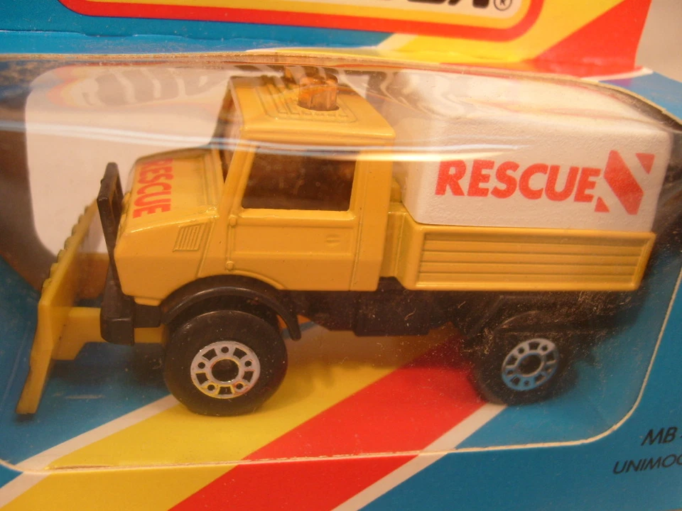 1981 MATCHBOX LESNEY SUPERFAST MB48 RESCUE UNIMOG WITH PLOW BLUE BOX NEW IN BOX - Image 2 of 4