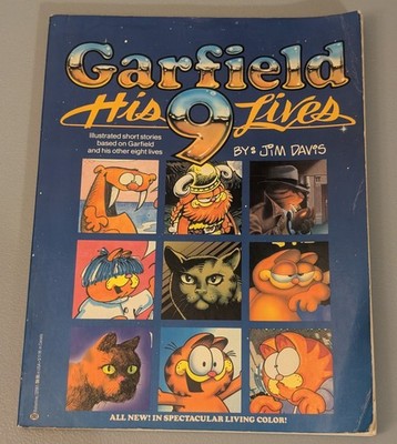 Garfield His 9 Lives - 1984 1st Edition Trade Paperback - Nine Short Stories Cat