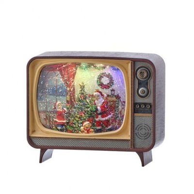 Regency International 8.5'' Led/Bty/Timer/USB Santa Scene Tv 8.5 inches, Brown 