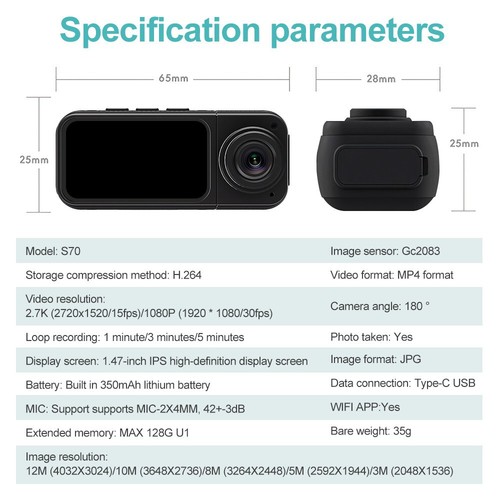 2.7K Thumb Camera WiFi Mini Body Wearable Action Sports Camera Video Recording - Picture 8 of 24
