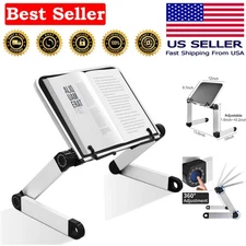 Portable Collapsible Book Stand with Paper Clips - Perfect for Cookbooks & More