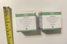 LOT OF 2 REN CLEAN SKINCARE Evercalm Overnight Recovery Balm. FULL SZ RARE NEW