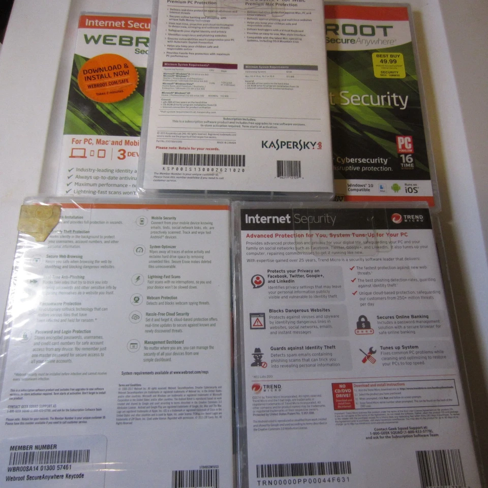 Webroot/ Trend / Internet Security lot of 7 Brand New Sealed - Image 4 of 4