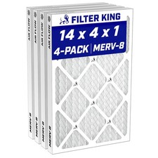 Filter King 14x4x1 Air Filter 4-pack Merv 8 Actual Size 14 X 4 X .75 Filter King 14x4x1 Air Filter 4-pack Merv 8 Actual Size 14 X 4 X .75