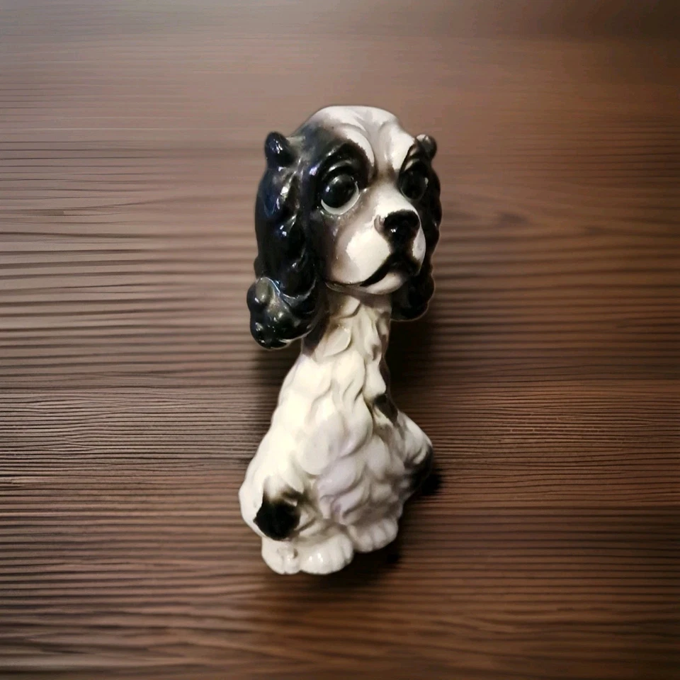Vintage Pair Norleans Japan Sad Eyed Puppy Dog 60's Ceramic Figurine EC 2-peice  - Image 4 of 4