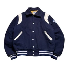 Vintage 60s Alvin's Navy White Varsity Jacket HHS Howard Chain Stitch L 