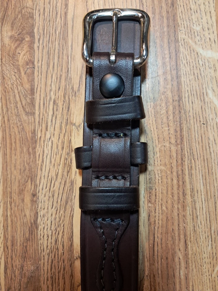 Cinturón Ranger Boston Cuero 6512 - Marrón 1.5" - Hombres Talla 58 Hecho en EE. UU. Foto 3 de 4