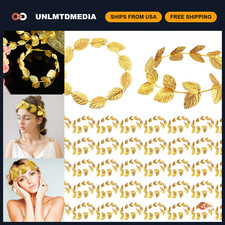 12 Pcs Gold Laurel Crown Leaf Headpiece for Women - Greek Goddess Toga Party Dec