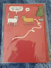 Reselling 4 NEW Hallmark Approved Sorta Humorous Cats & Tinsel at Christmas