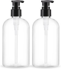 Empty Pump Bottles Dispenser 2 Pack 300ml/10.15oz. Clear Plastic Pump Bottle Dis