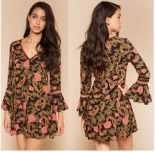Spell & The Gypsy Etienne Mini Dress Floral Boho AU 12 US 8 RRP $229 Designer
