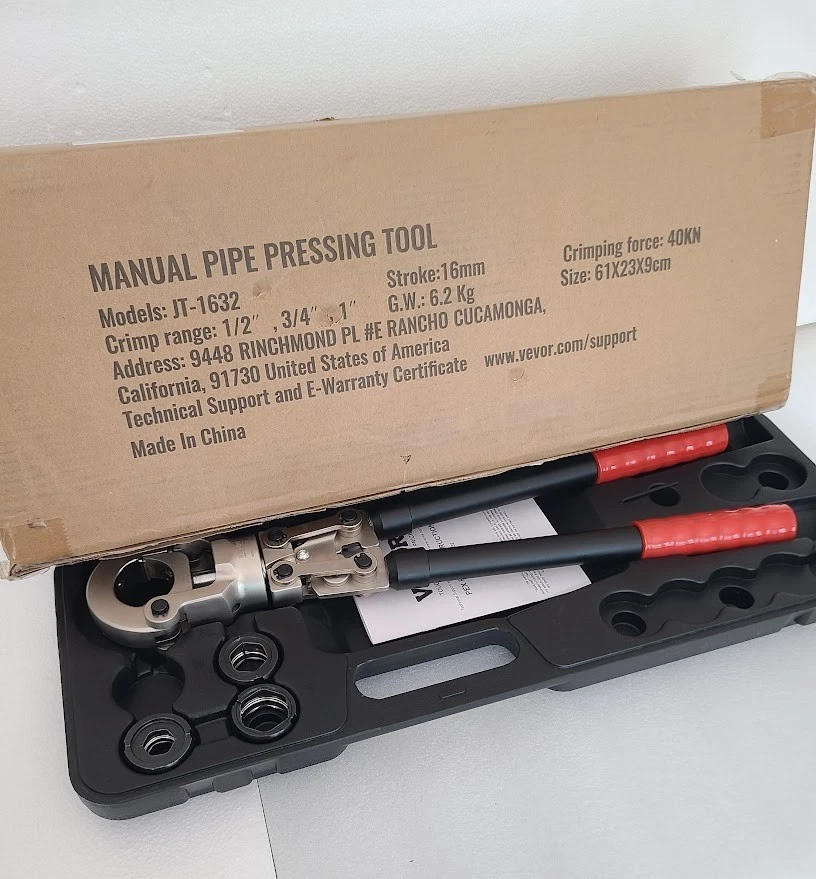 VEVOR JT-1632 COOPER PRESS TOOL TUBE FITTINGS HIGH-STRENGH STEEL CRIMPING KIT - Image 2 of 4