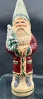 Vtg 2004 Black Forest Folk Art Father Christmas Hand Painted Chalkware Signed