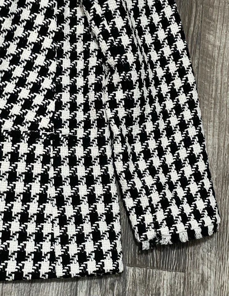 Express 黑色白色千鸟格双排扣粗花呢西装外套 XL $148 零售新品 — 第 4/4 张图片