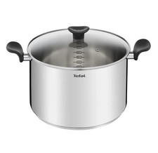 tefal marmite inox 28cm + couvercle en verre e3086404