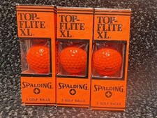 Vintage Spalding Top-Flite XL Orange Golf Balls, 3-Sleeve Lot 9 Balls Total 