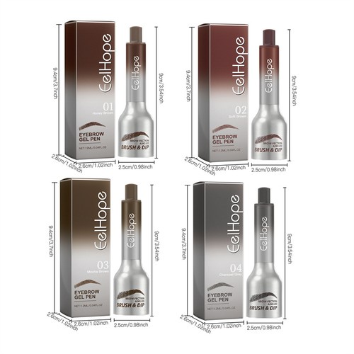 Press Dip Eyebrow Tint Natural Brow Fection Angled Brush Brow Tinting Cream - Picture 13 of 20