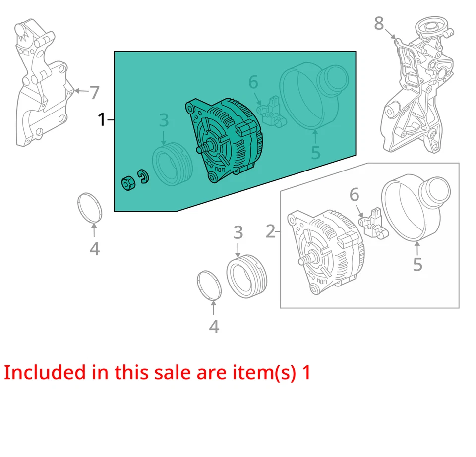 Alternador Audi A3 2011 fabricante de equipos originales 81 k millas - LKQ397797611 Foto 4 de 4