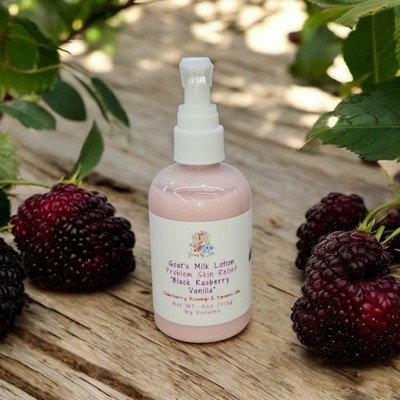 Handmade Goat's Milk Lotion for Problem Skin, Elderberry, Jojoba, Colloidal Oats