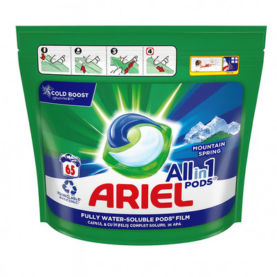 Ariel All-in-1 PODS Waschkapseln 65 Mountain Spring Universal+ 30°C Flecken