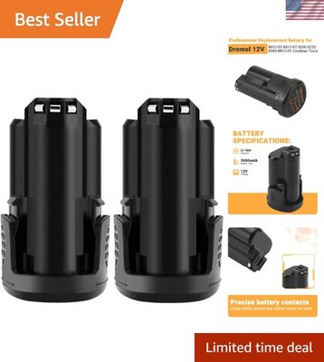 Rechargeable 2-Pack 12V 3000mAh Battery for Dremel Rotary Tools & Accessories