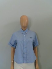 Prada blue short sleeve boxy cropped collared...