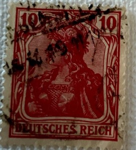 RARE Vintage Stamp Deutsches REICH  Red GERMAN