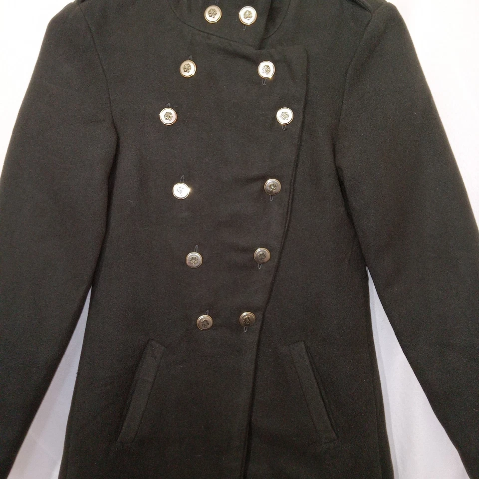 Jaqueta de lã marrom estilo militar Anthropologie Villaret steampunk vamp tamanho P - Imagem 4 de 4