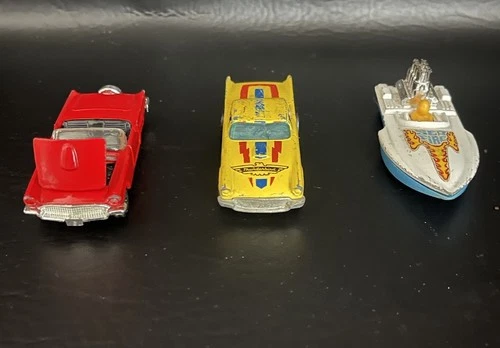 Vintage Set Of 2- Hot Wheels Thunderbirds 70S 1- Matchbox Seahorse Boat 1975