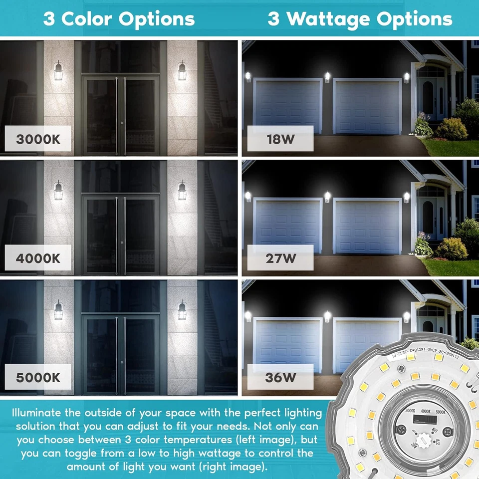 18W/27W/36W LED Corn Light Bulb, 150W HID Equivalent, 3 Color Selectable 3000K-5 - Image 2 of 4