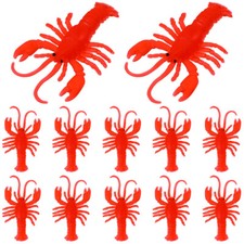 12 Pcs Marine Animal Toys Tpr Lobster Fake Crawfish Decorations Crayfish