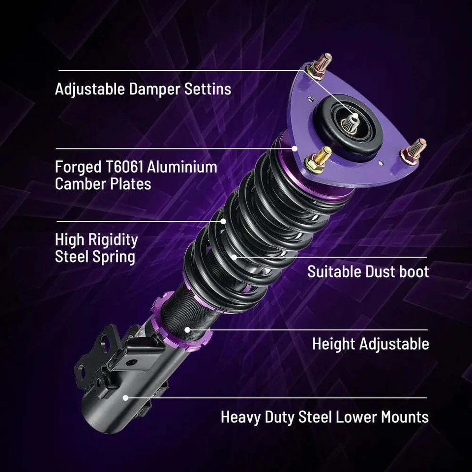 6X Coilovers Struts Shocks Suspension Kits Adj Height For 2015-20 Ford Mustang - Image 4 of 4