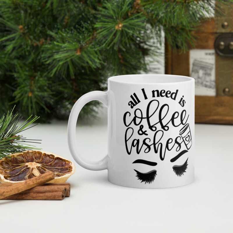 Personalised Ceramic Mug - All I need is coffee and lashes / Morning  Breakfast | eBay UK