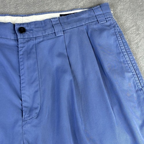 Daniel Cremieux Pleated Shorts Men's 32 x 9 Blue 100% Cotton Golf Chino - Picture 6 of 12