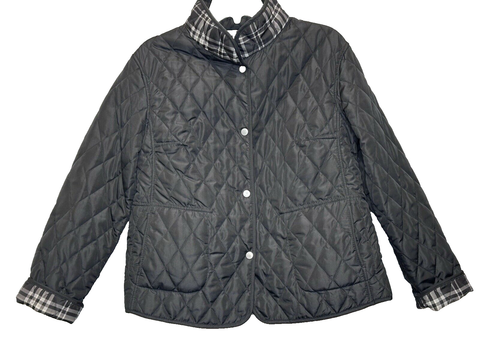 Jane Ashley Light Puffer Polyester Jacket Black W… - image 1