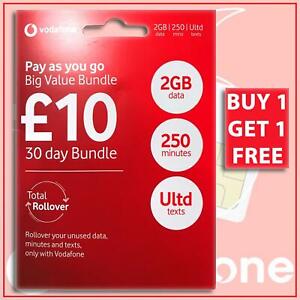 Vodafone 4g Uk Pay As You Go Standard Micro Nano Sim Card Buy 1 Get 1 Free Ebay